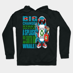 Big Changes Earth Day Whale: Grow Green Hoodie